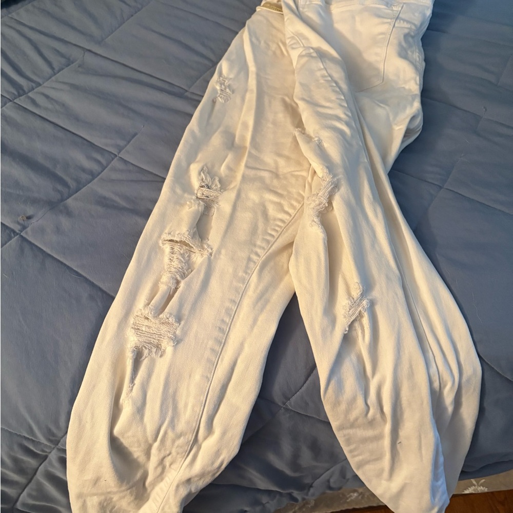 Old Navy White Distressed Skinny Jeans size 16